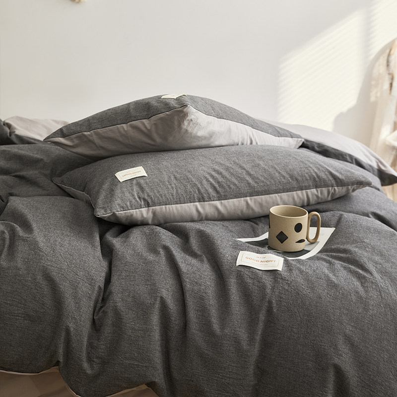 洁丽雅水洗棉四件套100简约款床单 洁丽雅床上用品床品套件/四件套/多件套