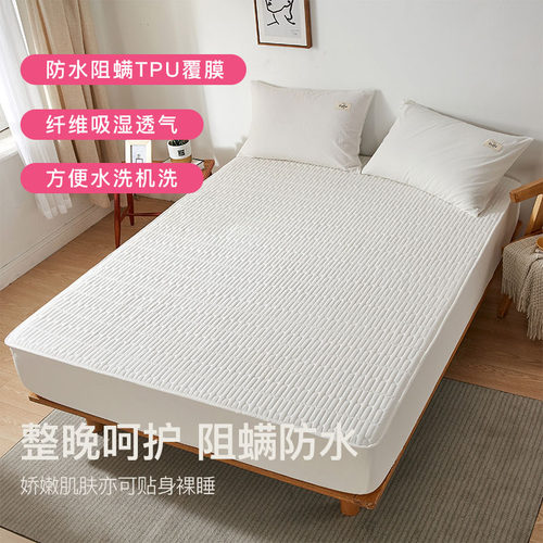 洁丽雅防水隔尿全包床笠罩单件2026年新款床罩席梦思床垫套保护罩 - 图1