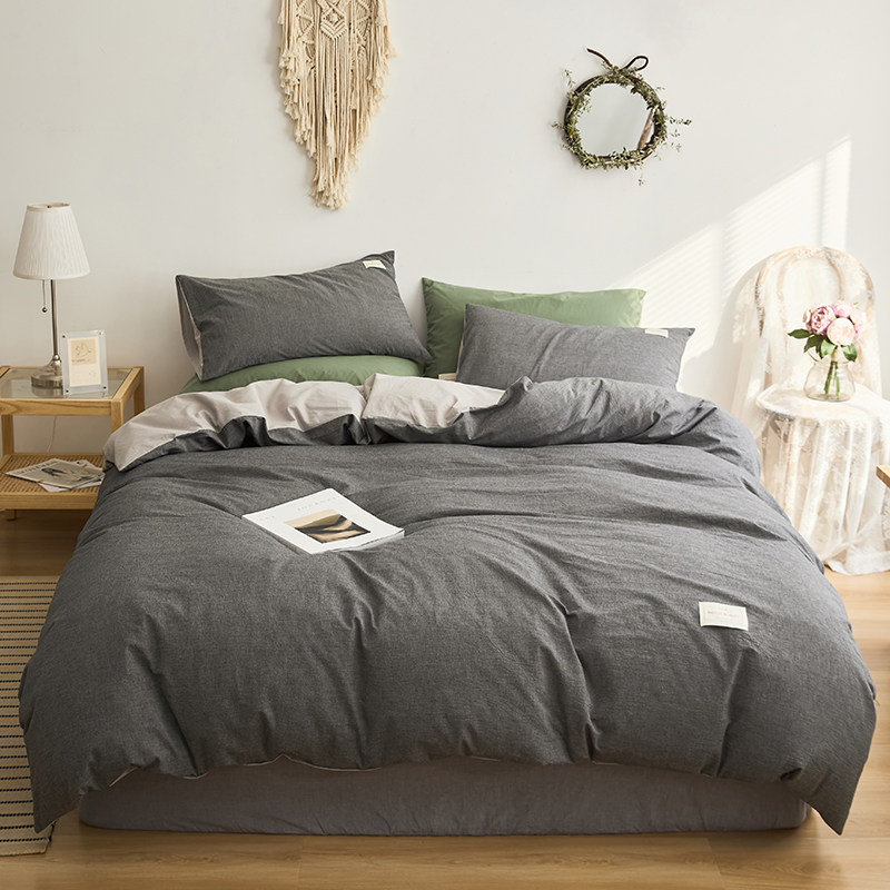 洁丽雅水洗棉四件套100简约款床单 洁丽雅床上用品床品套件/四件套/多件套