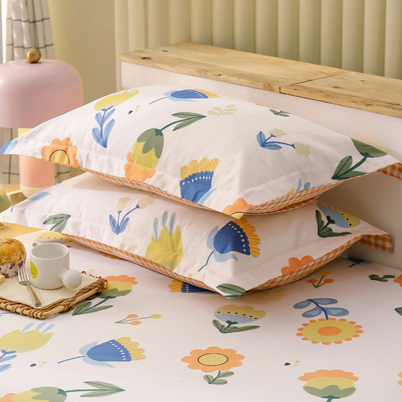 洁丽雅纯棉ins风一对装单人枕头套 洁丽雅床上用品枕套