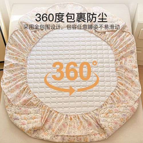洁丽雅全棉纯棉床笠单件加厚全包床垫保护罩床套防滑防尘罩床罩 - 图2