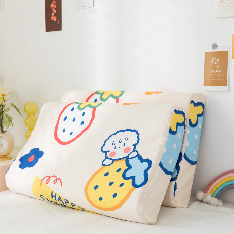 洁丽雅一对装纯棉儿童枕头套30枕芯 洁丽雅床上用品枕套