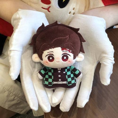 正版鬼灭之刃富冈义勇属性10cm棉花娃娃毛绒周边公仔可爱生日礼物 - 图0