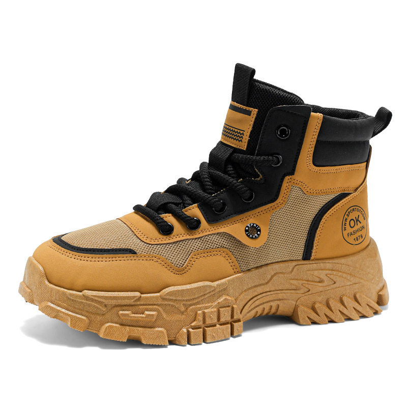 马丁靴男鞋秋冬季新款高帮工装鞋子男韩版复古厚底运动休闲短靴,淘宝优惠券,粉丝福利购,淘宝优惠卷