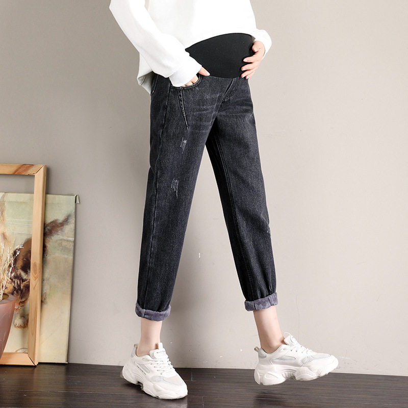 孕妇春夏宽松休闲九分裤哈伦牛仔裤 伊丹碧孕妇打底裤