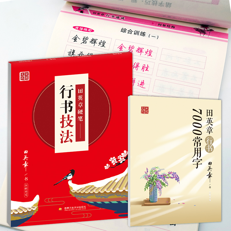 田英章行楷字帖 行书速成常用7000字 字帖练字成年男 女生字体行书字帖成人练字帖霸气 练字帖临摹 行楷字帖 行书字帖硬笔练字板