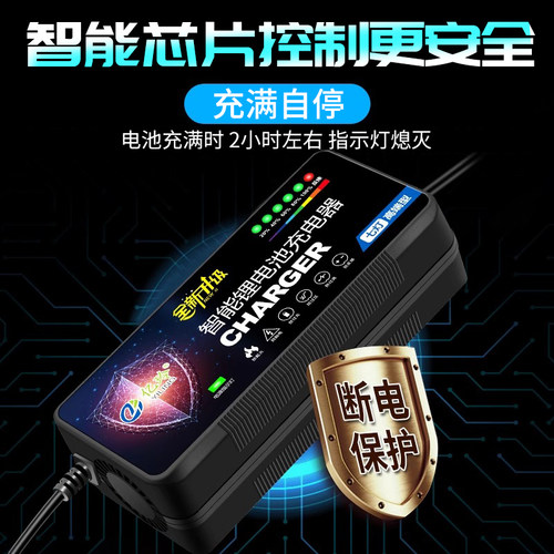 锂电池充电器48V专用24V36V2A电动车锂离子60V伏72V3A智能原装12V - 图1