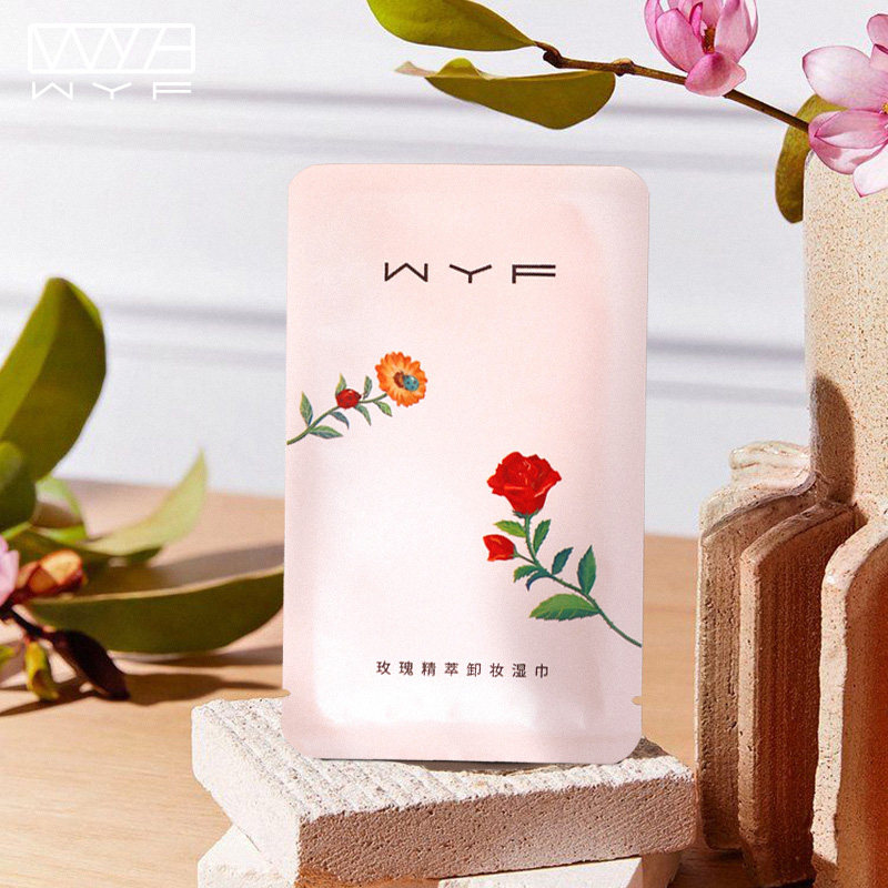 wyf卸妆巾一次性玫瑰精粹单片湿巾 wyf卸妆