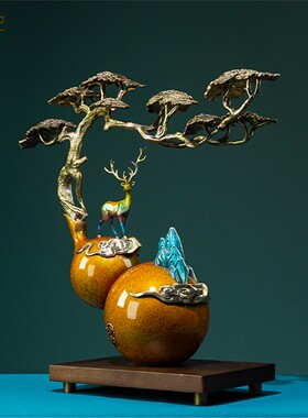 箐铜记 《福禄双全》葫芦铜摆件家居装饰品客厅玄关乔迁新居礼品