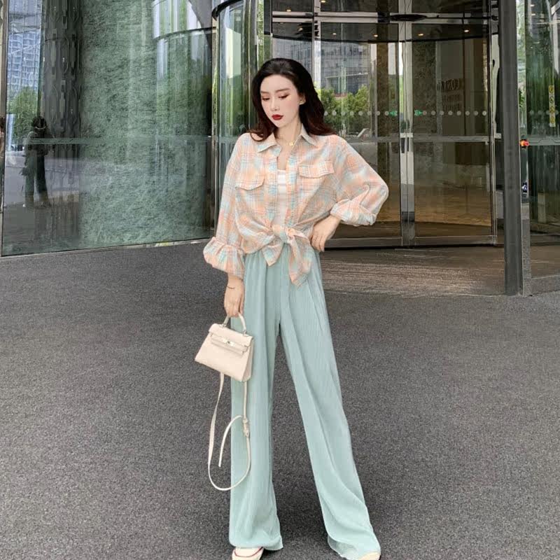 网红同款三件套女夏2020新款+衬衫 曼范玫时尚套装