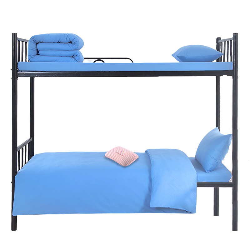员工寝室学生宿舍单人床上三件套涤棉面料纯色印染床单被套枕头套