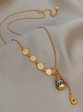 新款平安喜乐葫芦项链