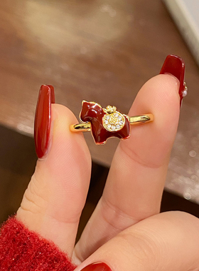 新款小马戒指轻奢高级感开口戒