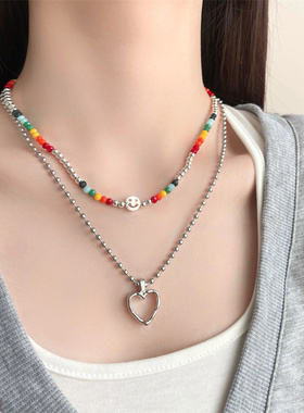 彩虹串珠项链女夏季2025年新款潮