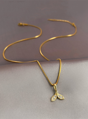 轻奢精致鱼尾吊坠项链女夏小众设计感高级锁骨链2026年新款潮配饰