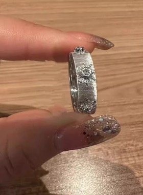 同款拉丝戒指女ins小众气质简约