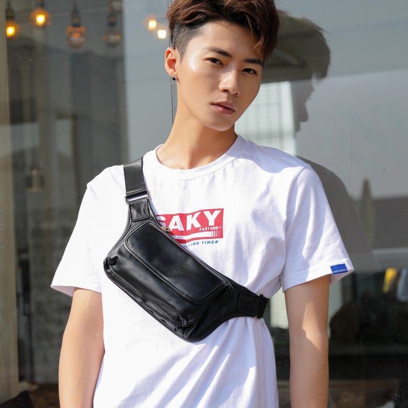 韩版街头潮流男士腰包运动斜挎小包 法拉曼男士包袋