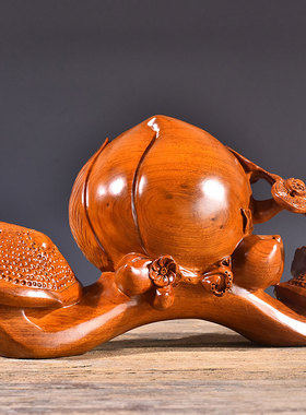 福寿双全家居客厅生日红木工艺品