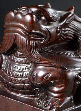 印章乾隆仿古黑檀木雕