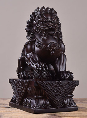 摆件桌面装饰礼品木雕狮子