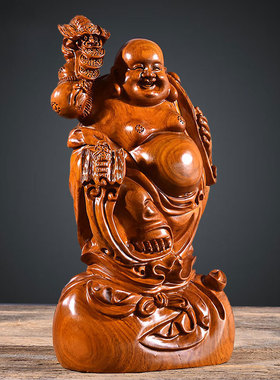 花梨弥勒大号笑佛家居客厅木雕