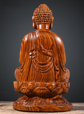 大日如来本命佛实木雕刻工艺品