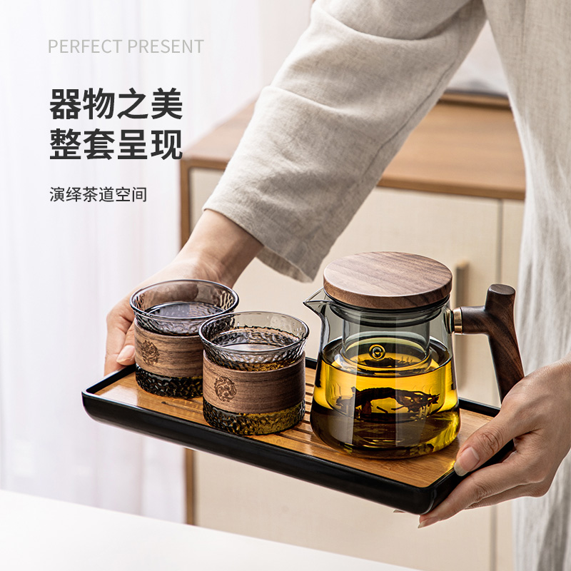 玻璃泡茶壶办公室泡茶杯单壶家用茶水分离专用茶具一人饮套装新款