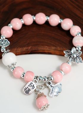 银杏叶陶瓷手串复古流苏