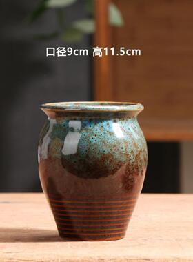 孔雀蓝色多肉花盆陶瓷家用阳台
