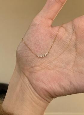 yeylem|淡人甜菜·莫桑钻微笑恬淡925银项链 女士礼物
