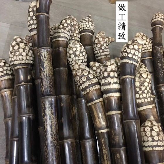 Natural purple crutches, hiking sticks, fishing rod handles, Nanxiao bamboo material, fully nailed purple bamboo roots, bamboo canes, old people's crutches
