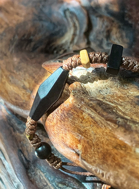 【连理枝】檀木手链复古手工原创设计饰品文艺男女情侣刻字礼物