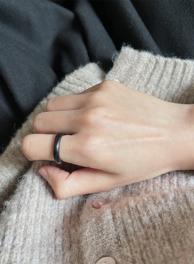 木戒指手工古风情侣浔山紫光檀