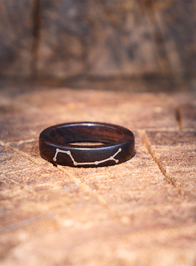 【星空】北斗星木戒指黑檀紫檀手工古风汉服小众简约森系男女风水