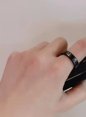 八卦文王木戒指黑檀手工古风