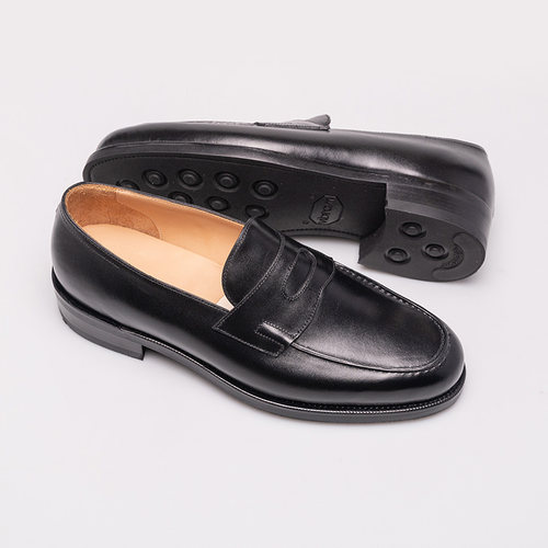 雅生AXEN国产固特异工艺便士乐福通勤男翻毛皮光面皮penny Loafer - 图1