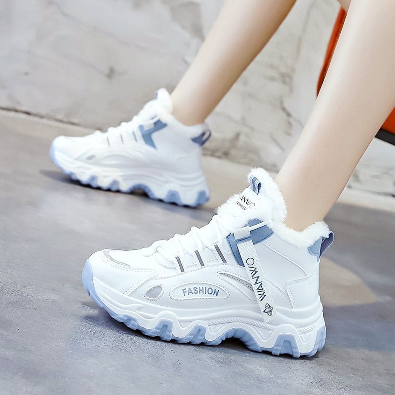 PLOVER高帮棉鞋女加绒保暖老爹鞋2025冬季新款爆款百搭大码运动鞋 - 图2