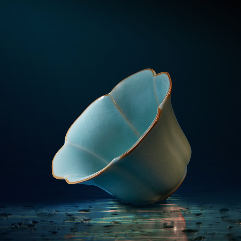 东道汝窑老东道茶杯茶具功夫茶杯主人杯单杯结婚礼物百合杯绿粉青 - 图2