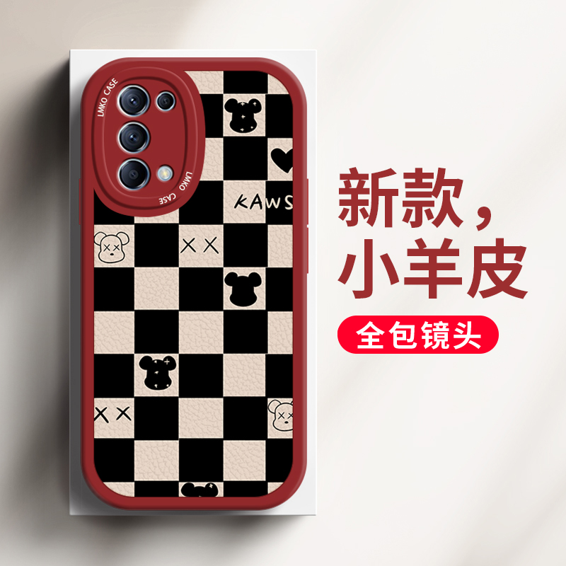 opporeno5手机壳新款reno5外壳全包镜头防摔reno5pro+网红女oppo高级感限量版男opp0硅胶保护套por卡通暴力熊 - 图2