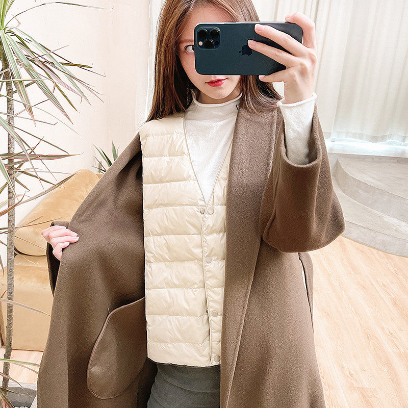 秋冬2021新款无领羽绒内搭羽绒服 琛茹马夹