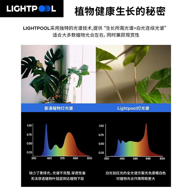 全光谱 led植物生长灯仿太阳光多肉花卉盆景室内家用植物补光灯_虎窝淘