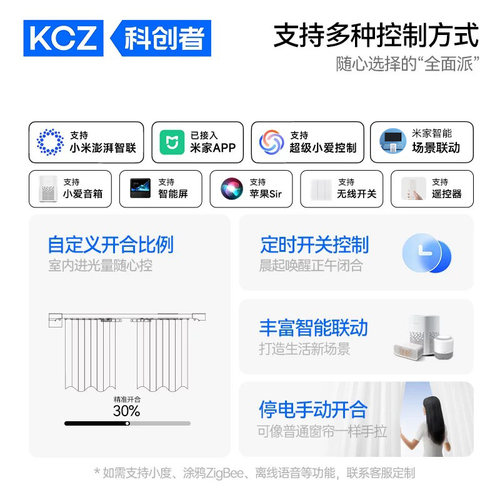 科创者mini3电动窗帘轨道智能全自动隐藏开合小电机已接入米家APP - 图0