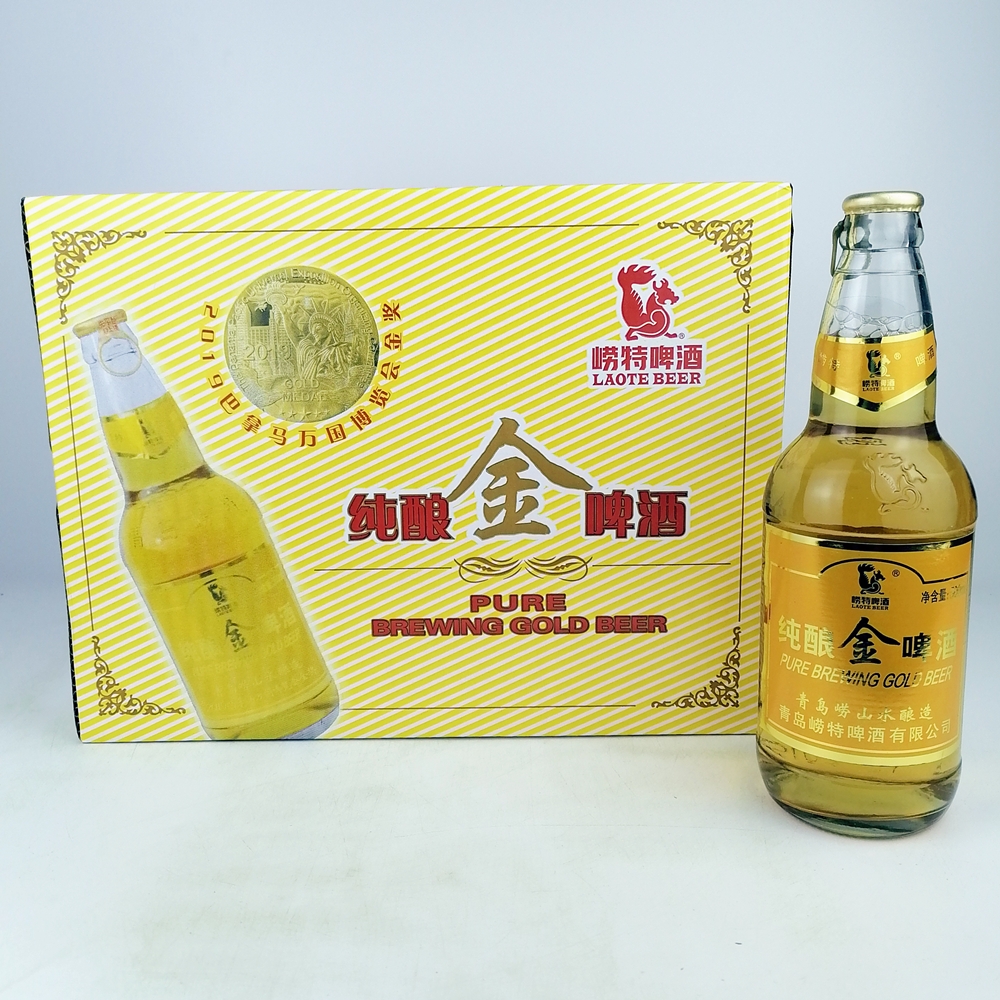 崂特啤酒金啤金质啤酒500ml*12瓶产地崂山泉水酿造 - 图1