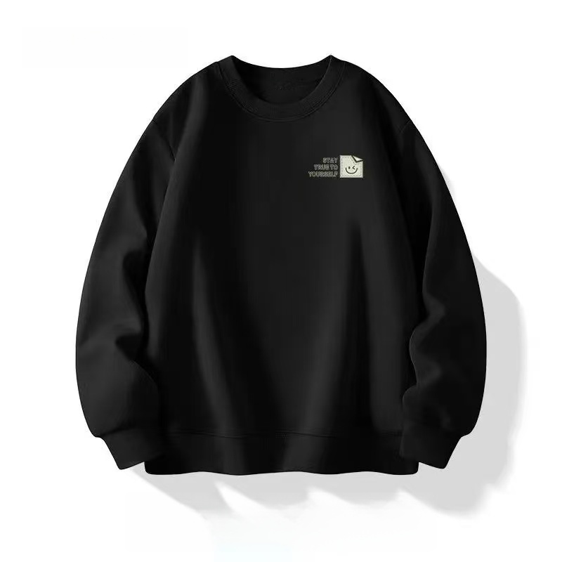 港风Z&K系列圆领卫衣男款秋季户外运动百搭美式重磅无帽套头衫 - 图2