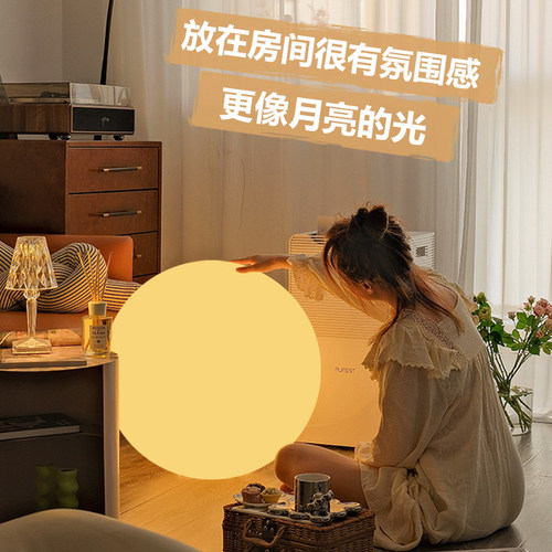 圆球落地灯月球卧室气氛灯氛围客厅创意轻奢月球灯简约北欧月亮灯 - 图0