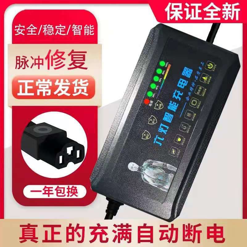 电动车电瓶充电器48V12AH20AH60V72伏爱玛小刀电车三轮六灯 - 图2