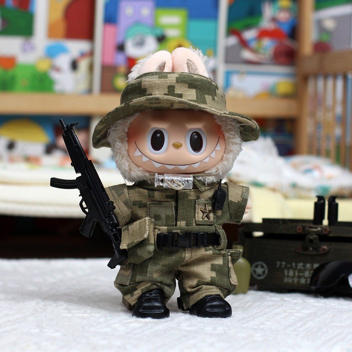 一二三代拉布布娃衣17cm公仔衣服海豹军迷彩服labubu心动马卡龙,淘宝优惠券,粉丝福利购,淘宝优惠卷