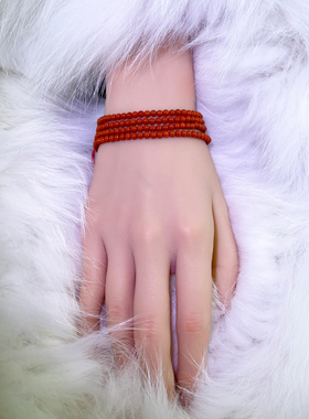 坤恩红色国风南红玛瑙手链