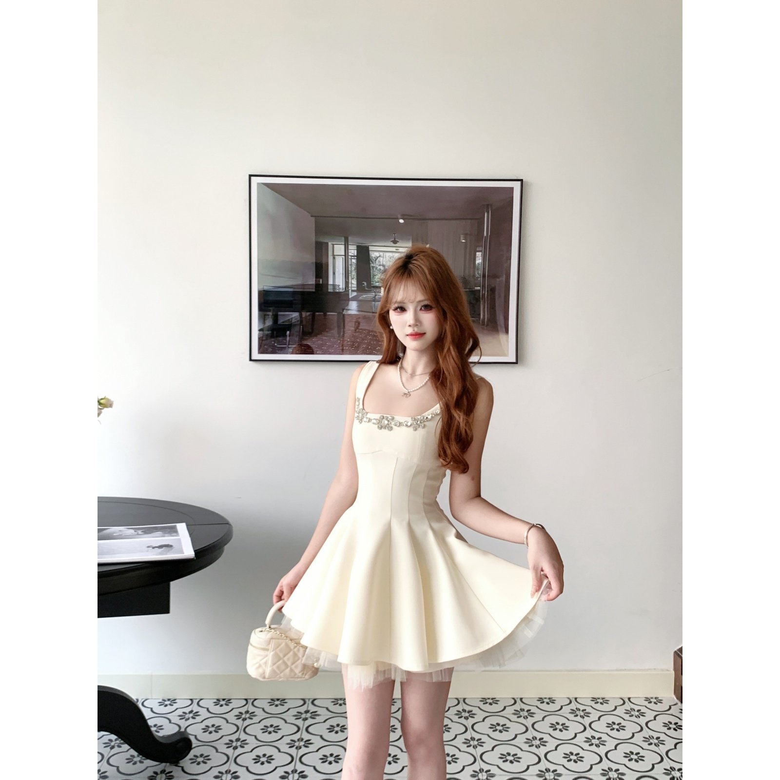 越韩小鱼 许我耀眼 亮片小香风外套富家千金气质无袖连衣裙套装女,淘宝优惠券,粉丝福利购,淘宝优惠卷