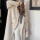 Off-white double-sided cashmere coat women's autumn and winter new 2025 high-end Korean gentle style mid-length woolen coat
